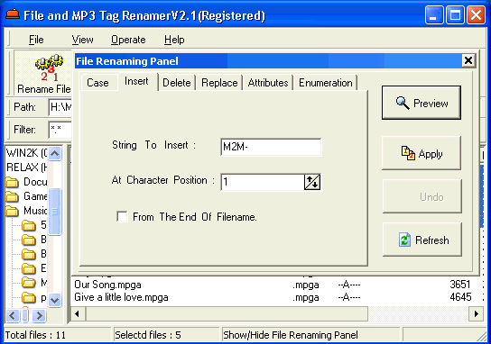 batch file rename utility - File And MP3 Tag Renamer